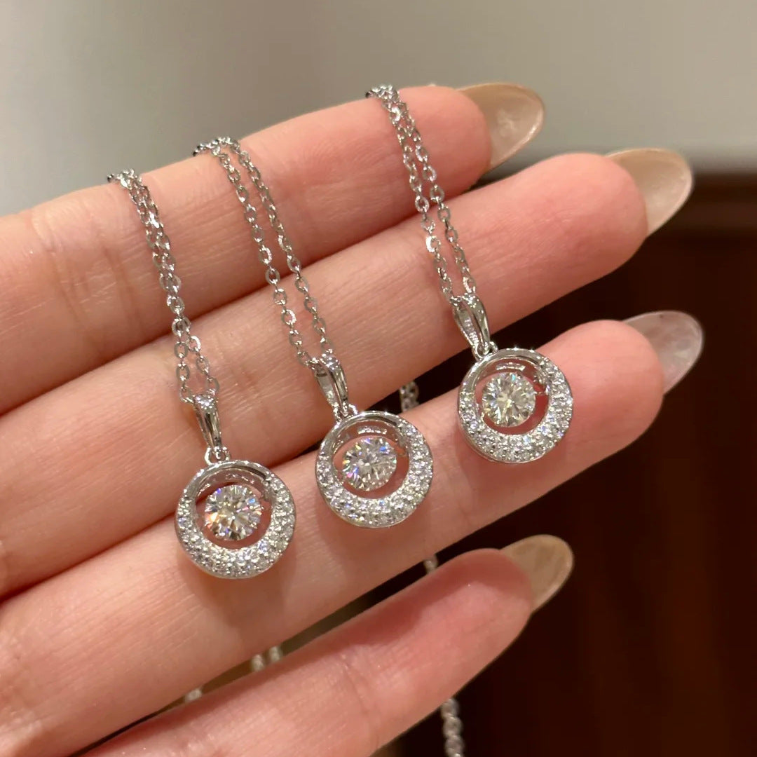 Ultra-Sparkling Full-Diamond Star and Moon Necklace