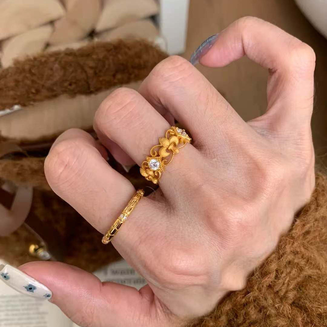 Vintage Court Lace Openwork Iris Ring