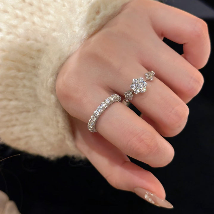 Fully-set, sparkling donut ring