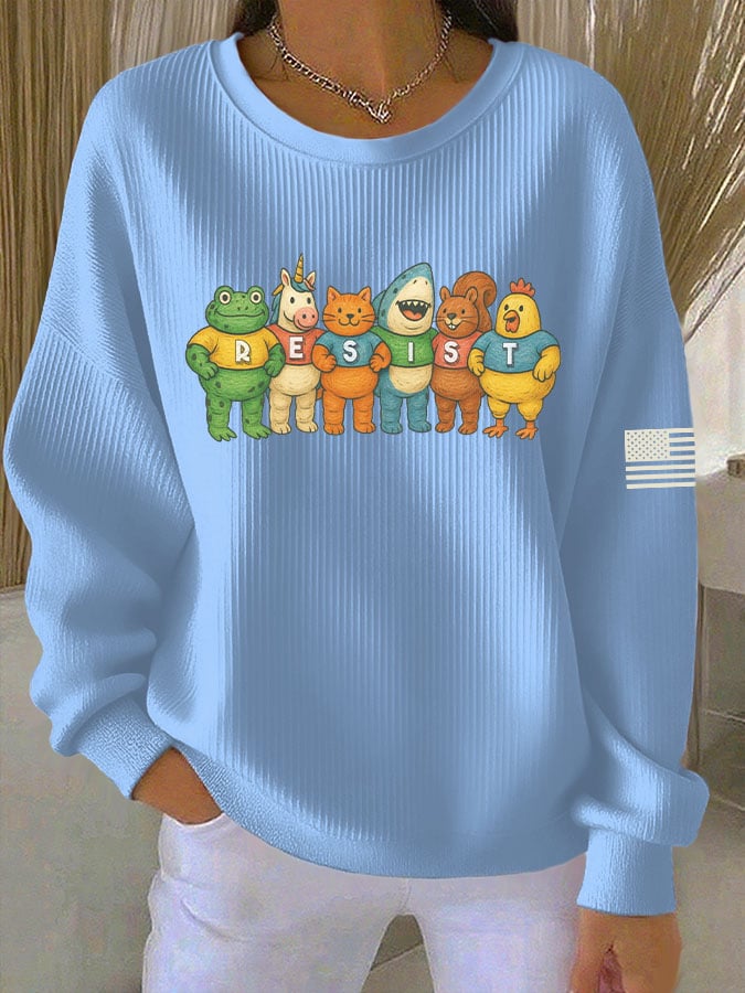 Women's Resist Frog Print Casual Sweatshirt