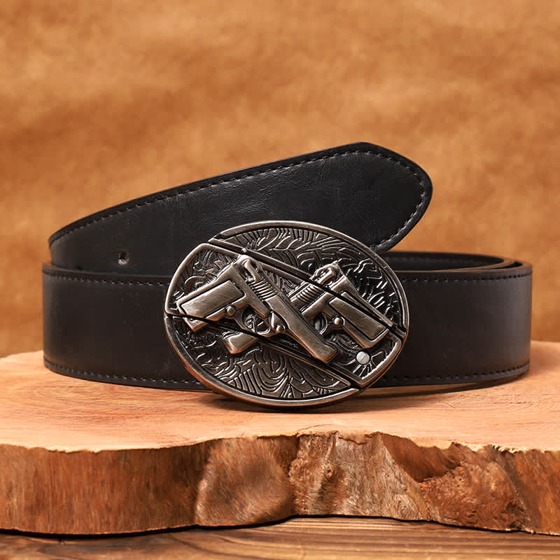 DIY Dual Gun Hidden Folding Knife Leather Belt