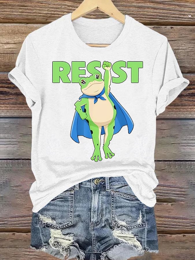 Women's Portland Frog Art Print Casual T-Shirt