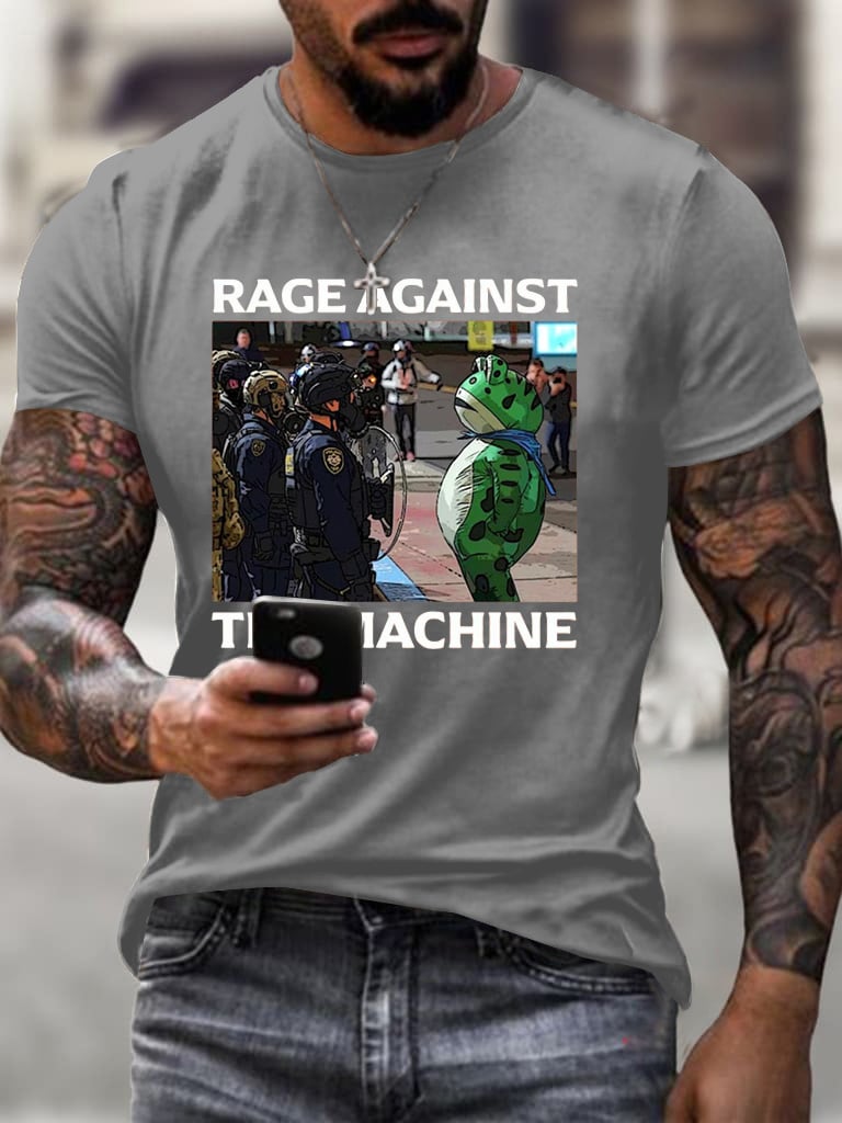 Men's Resist Frog Printed Casual T-shirt