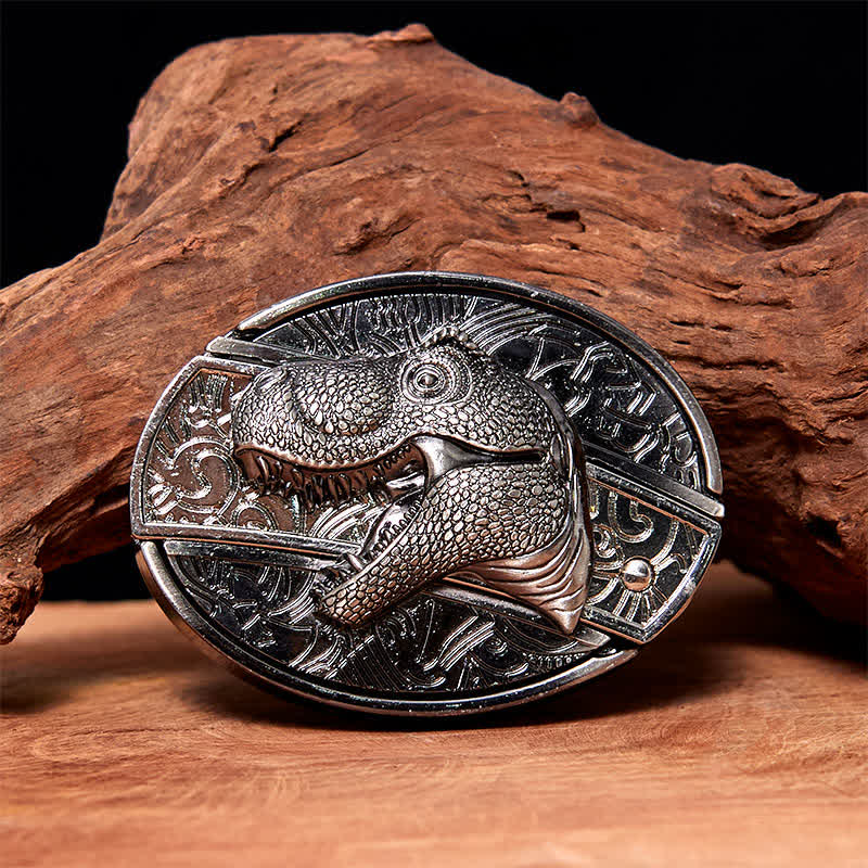 DIY Dinosaur Hidden Folding Knife Leather Belt