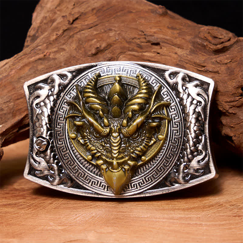 DIY Sharp-billed Dragon Hidden Folding Knife Leather Belt