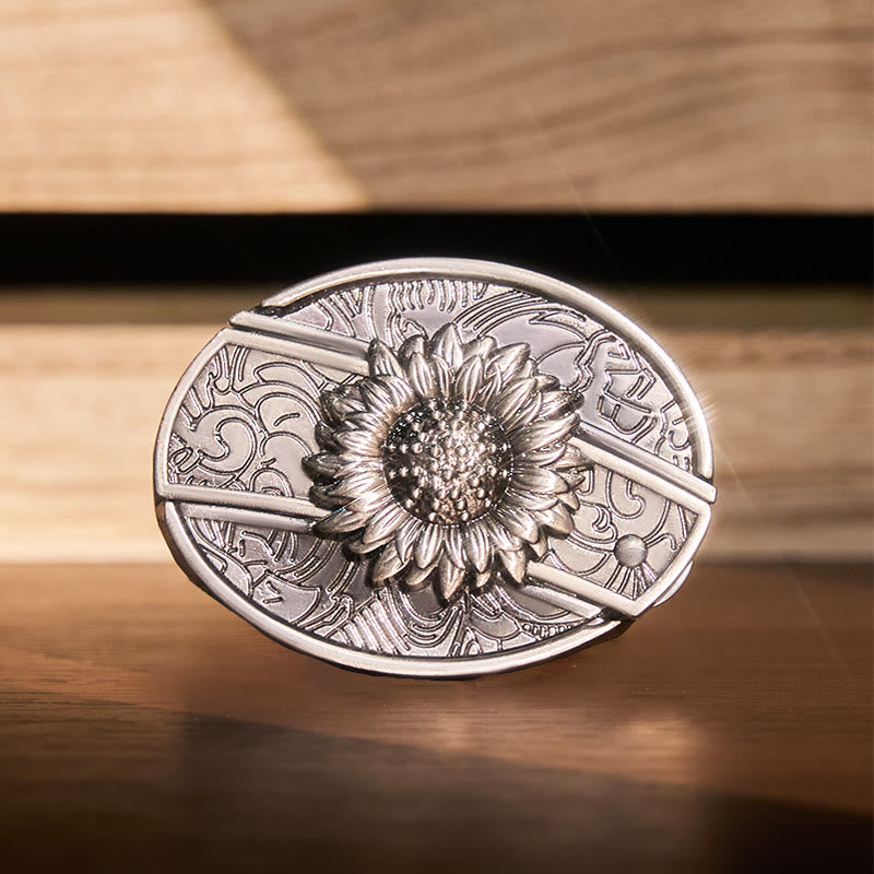 DIY Sunflower Hidden Folding Knife Leather Belt