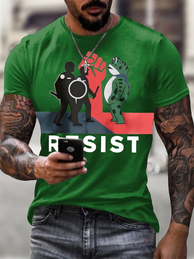 Men's Fdt print short-sleeved T-shirt