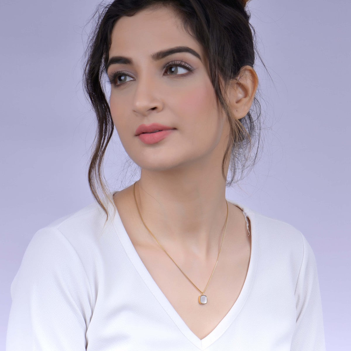 Mother Of Pearl Square Necklace