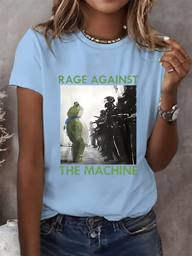 Women's Portland Frog Resist Printed Casual T-Shirt