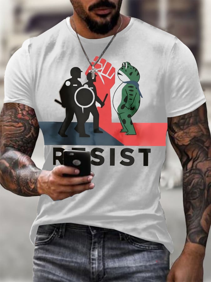 Men's Fdt print short-sleeved T-shirt