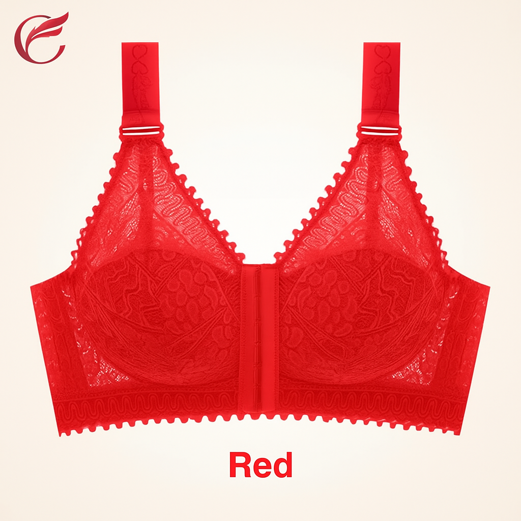 Full Bust Support Front Buckle Lace Bra