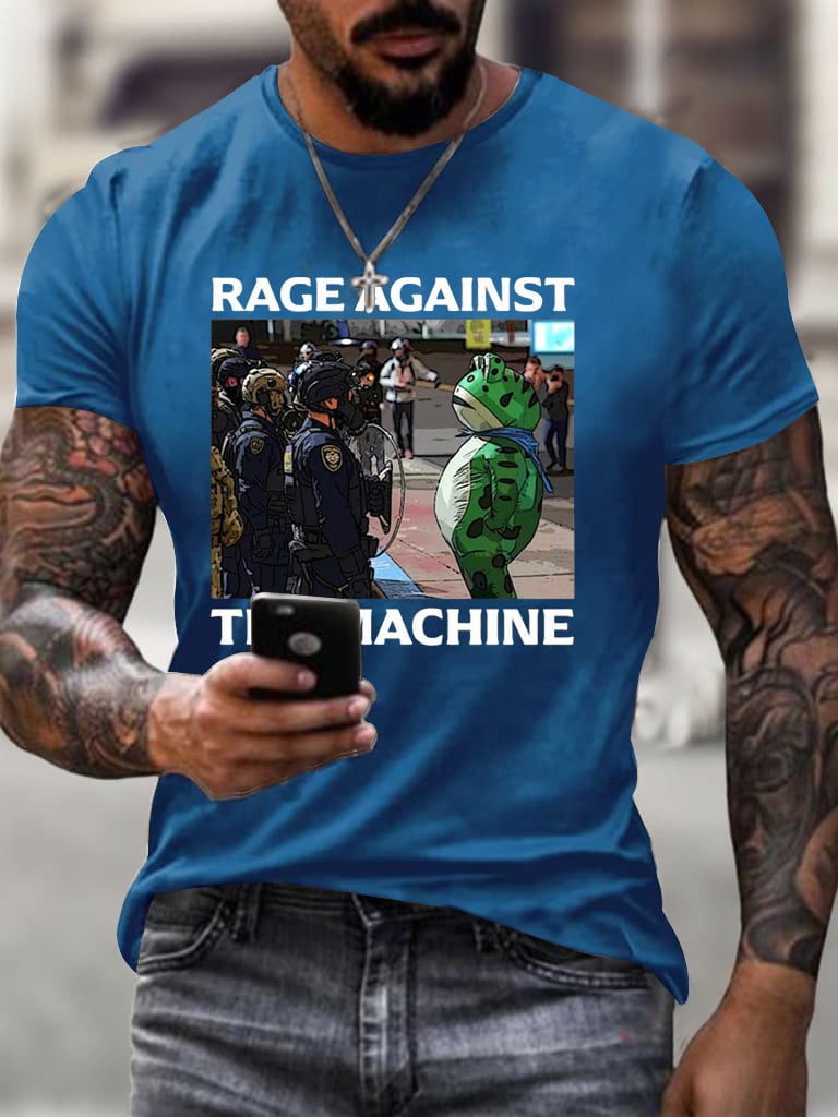 Men's Resist Frog Printed Casual T-shirt