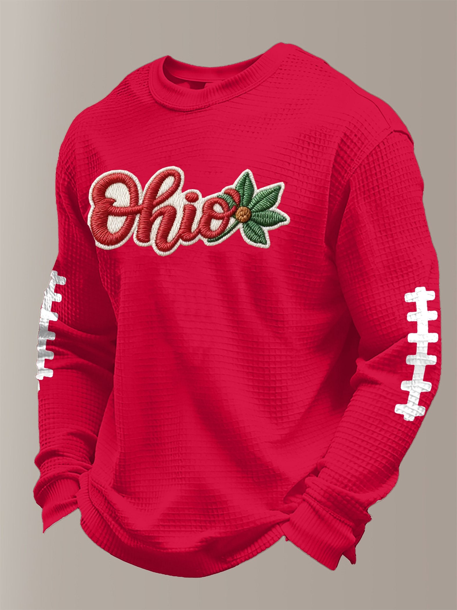 Men's Football Waffle Long Sleeve T-Shirt
