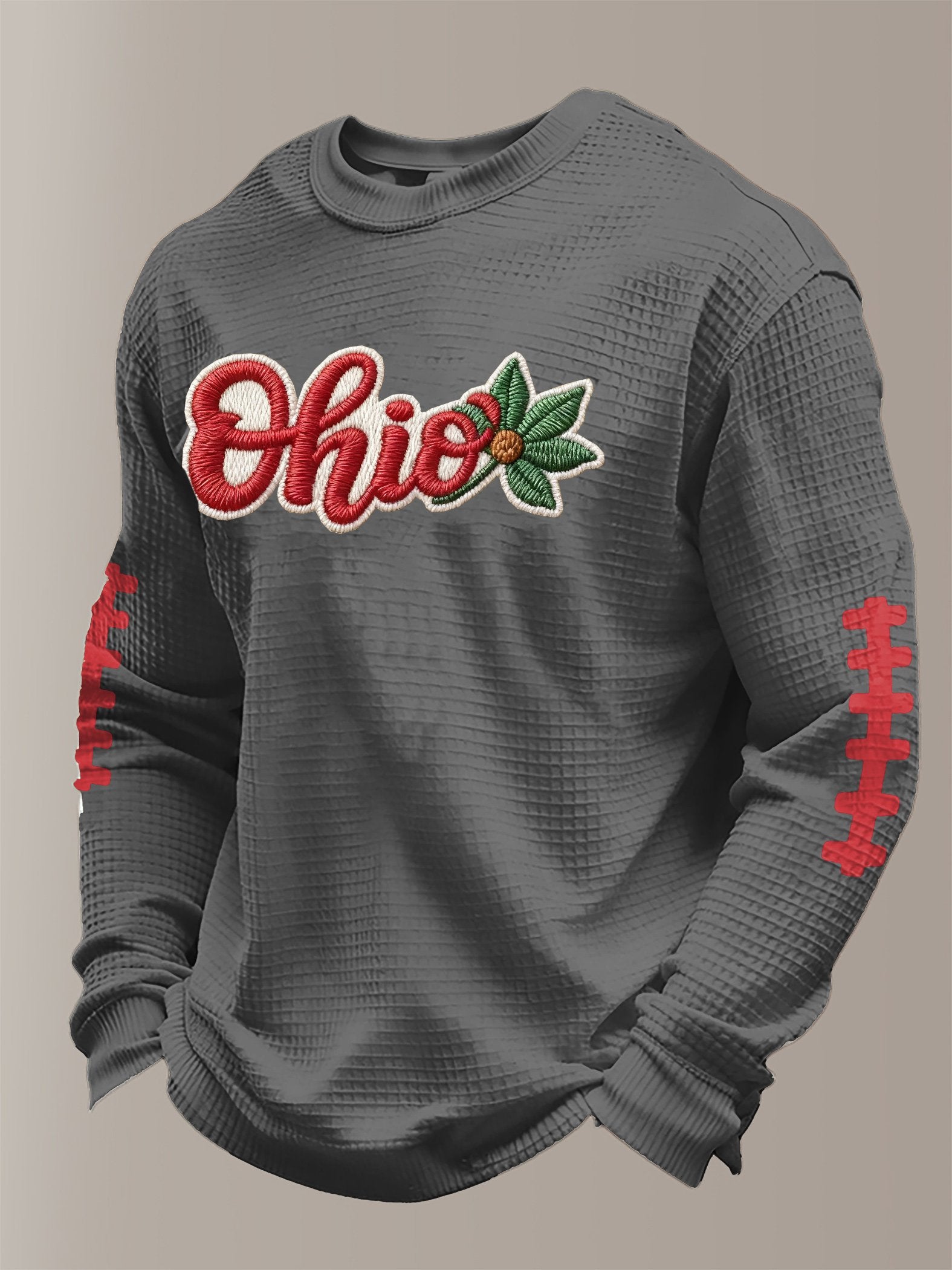 Men's Football Waffle Long Sleeve T-Shirt