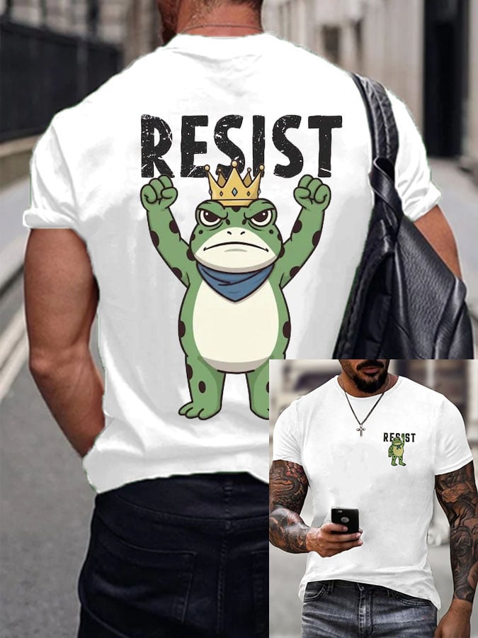 Men's Resist Frog Printed Casual T-shirt