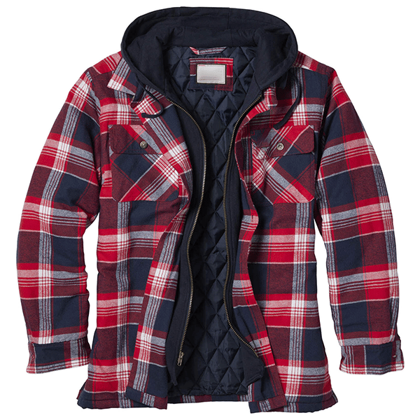 Outdoor Men's Hooded Flannel Shirt Jacket