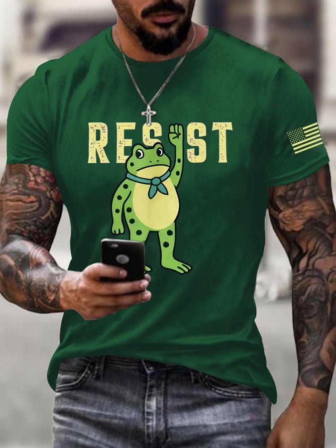 Men's FDT Portland Frog Protest Rage Against The Machine Print T-Shirt