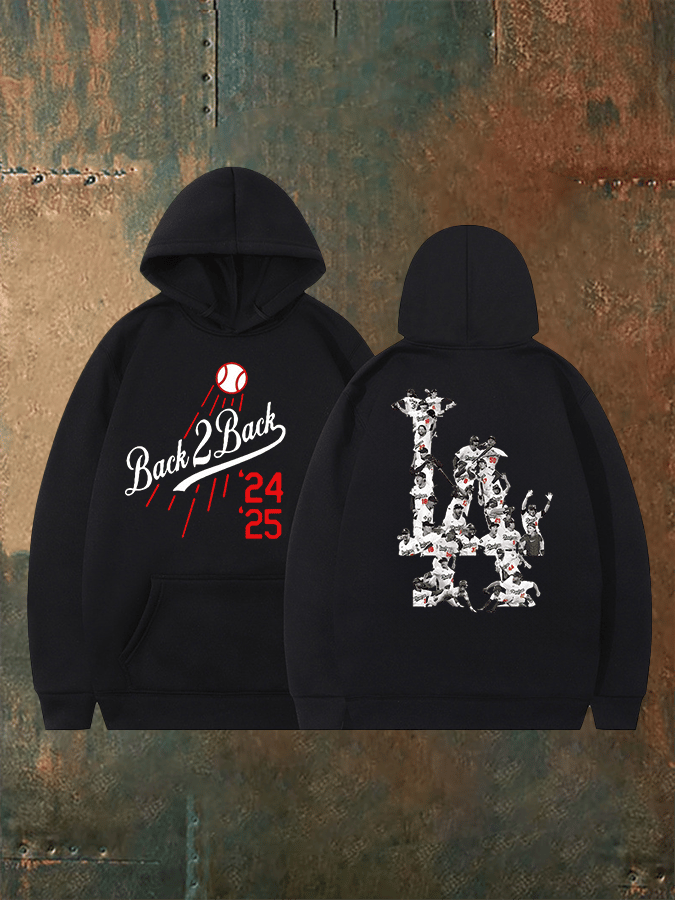 Men's Back 2 Back Champions Vintage Print Casual Hoodie