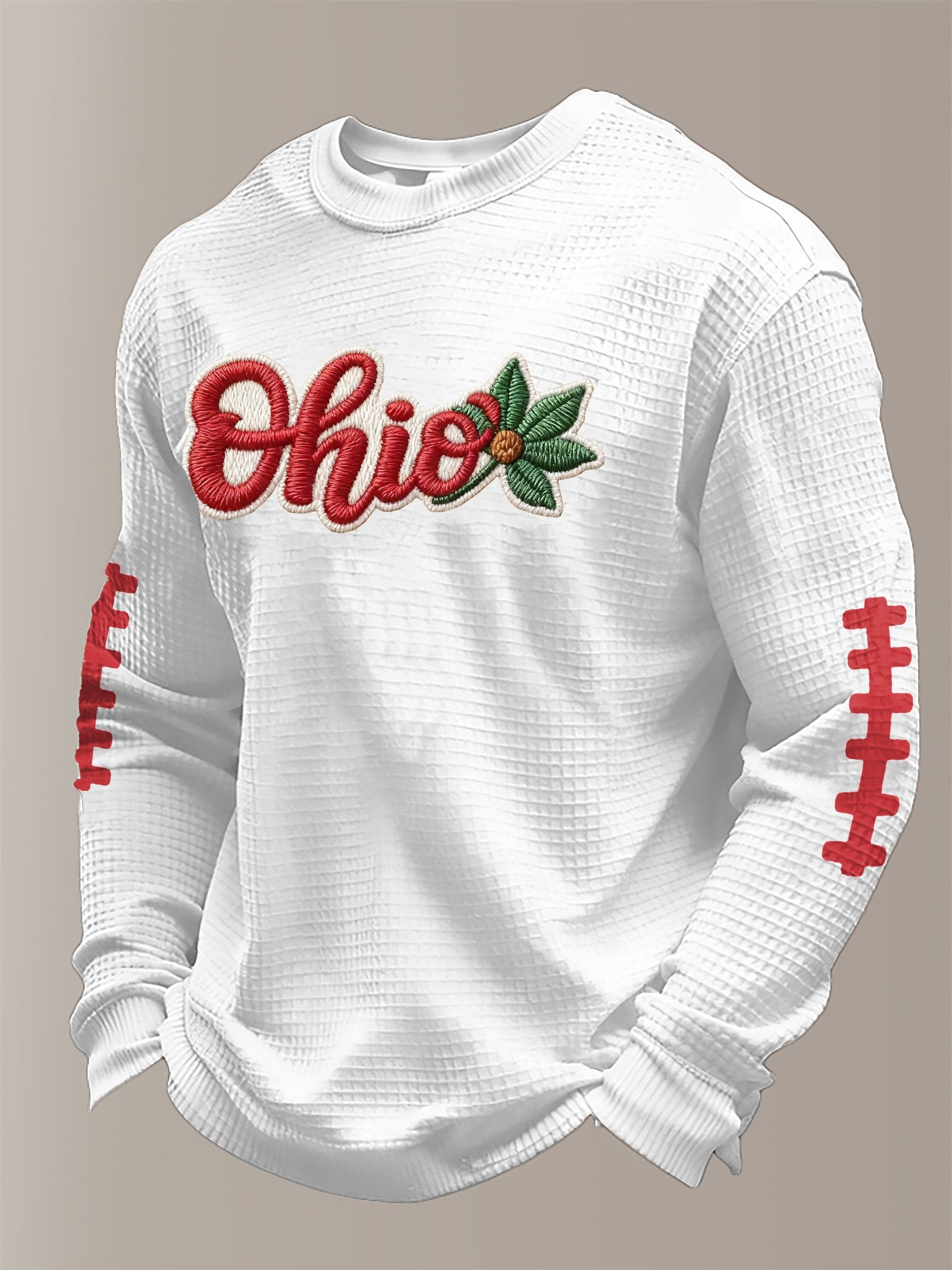 Men's Football Waffle Long Sleeve T-Shirt
