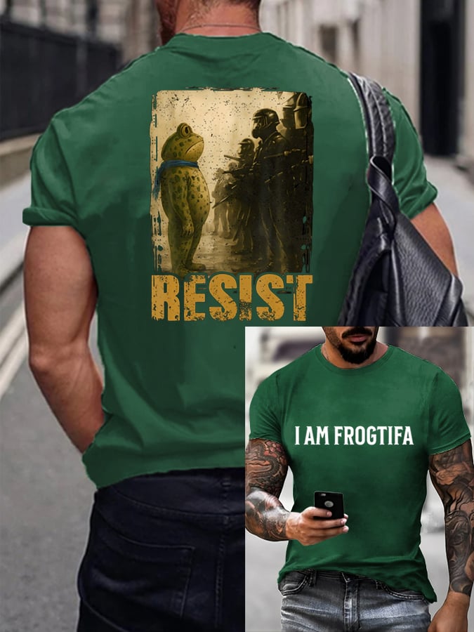 Men's FDT Portland Frog Protest Rage Against The Machine Print T-Shirt
