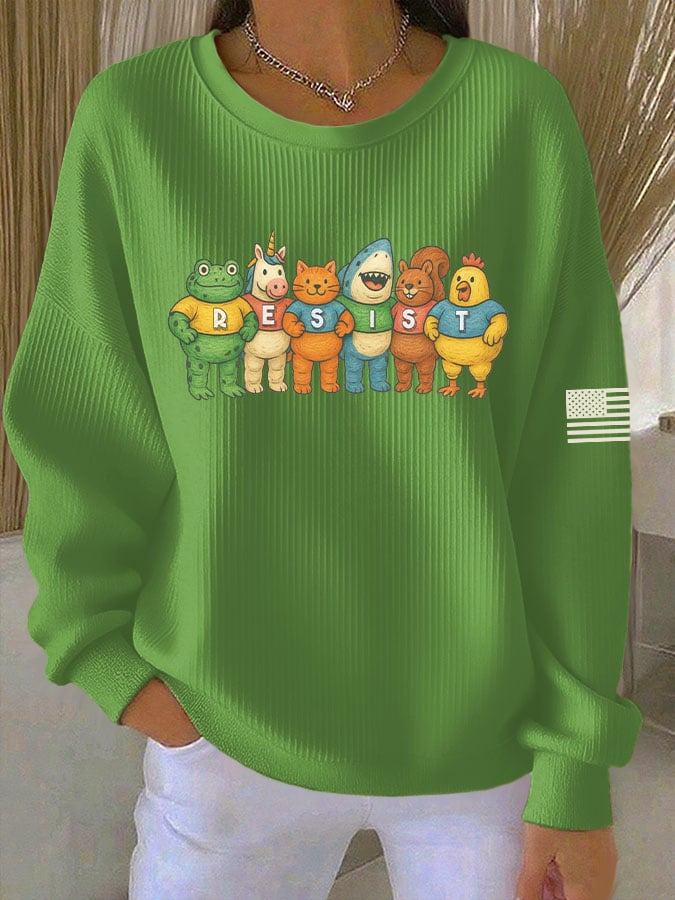 Women's Resist Frog Print Casual Sweatshirt