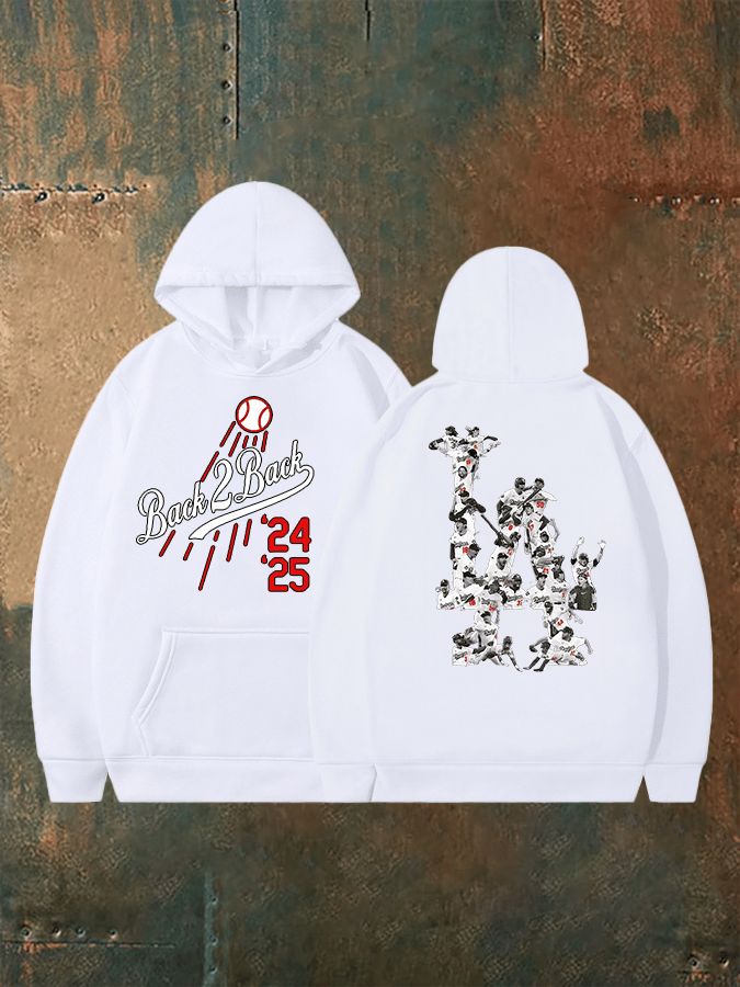 Men's Back 2 Back Champions Vintage Print Casual Hoodie