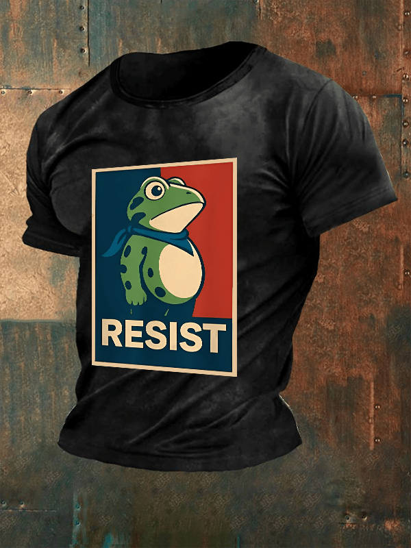 Men's Portland Frog Art resist Print Casual T-Shirt