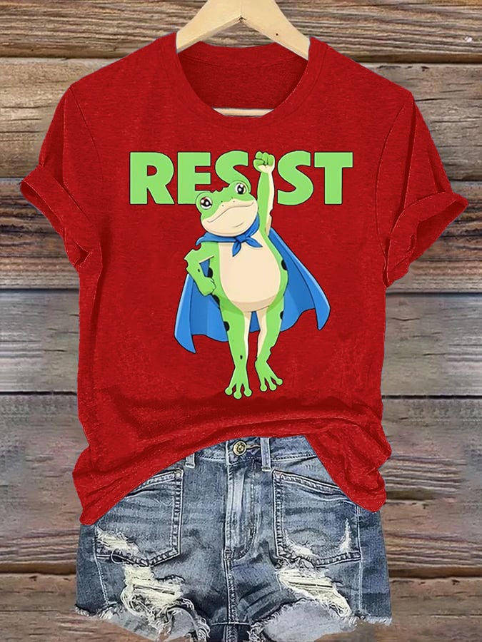 Women's Portland Frog Art Print Casual T-Shirt
