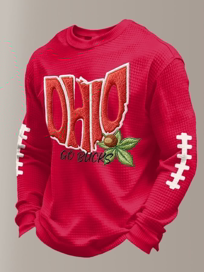 Men's Casual Printed Long-Sleeved Top