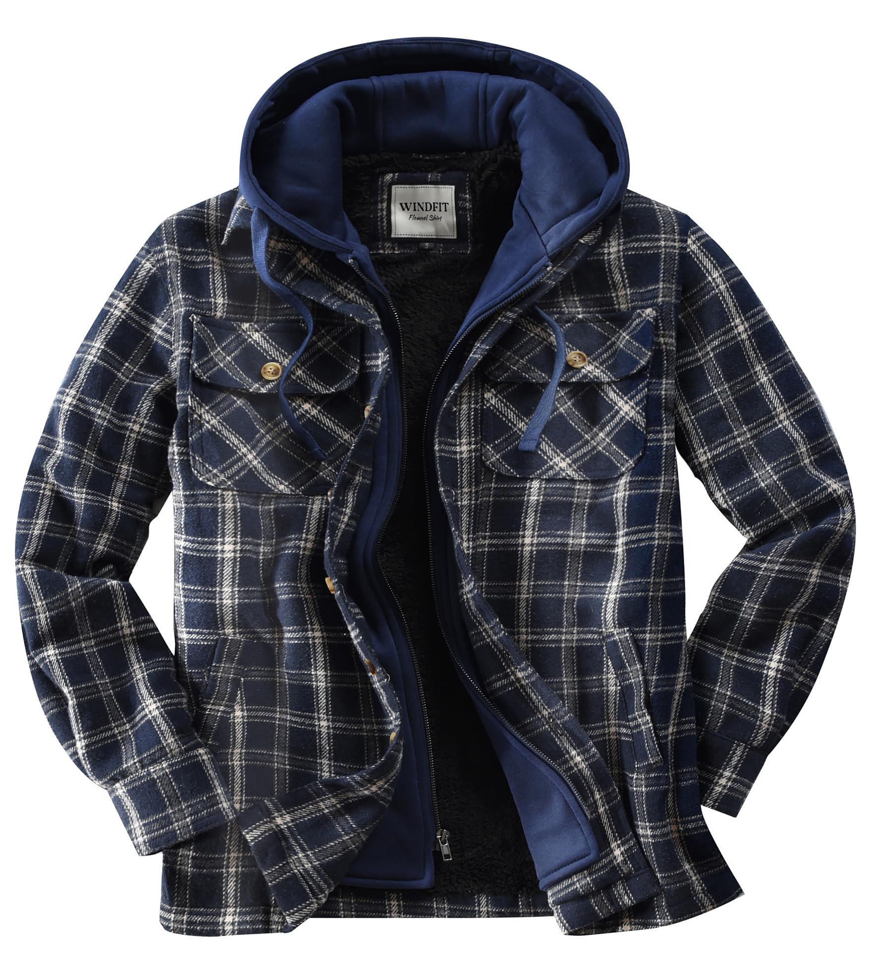 Men's Maple Hooded Flannel Shirt Jacket