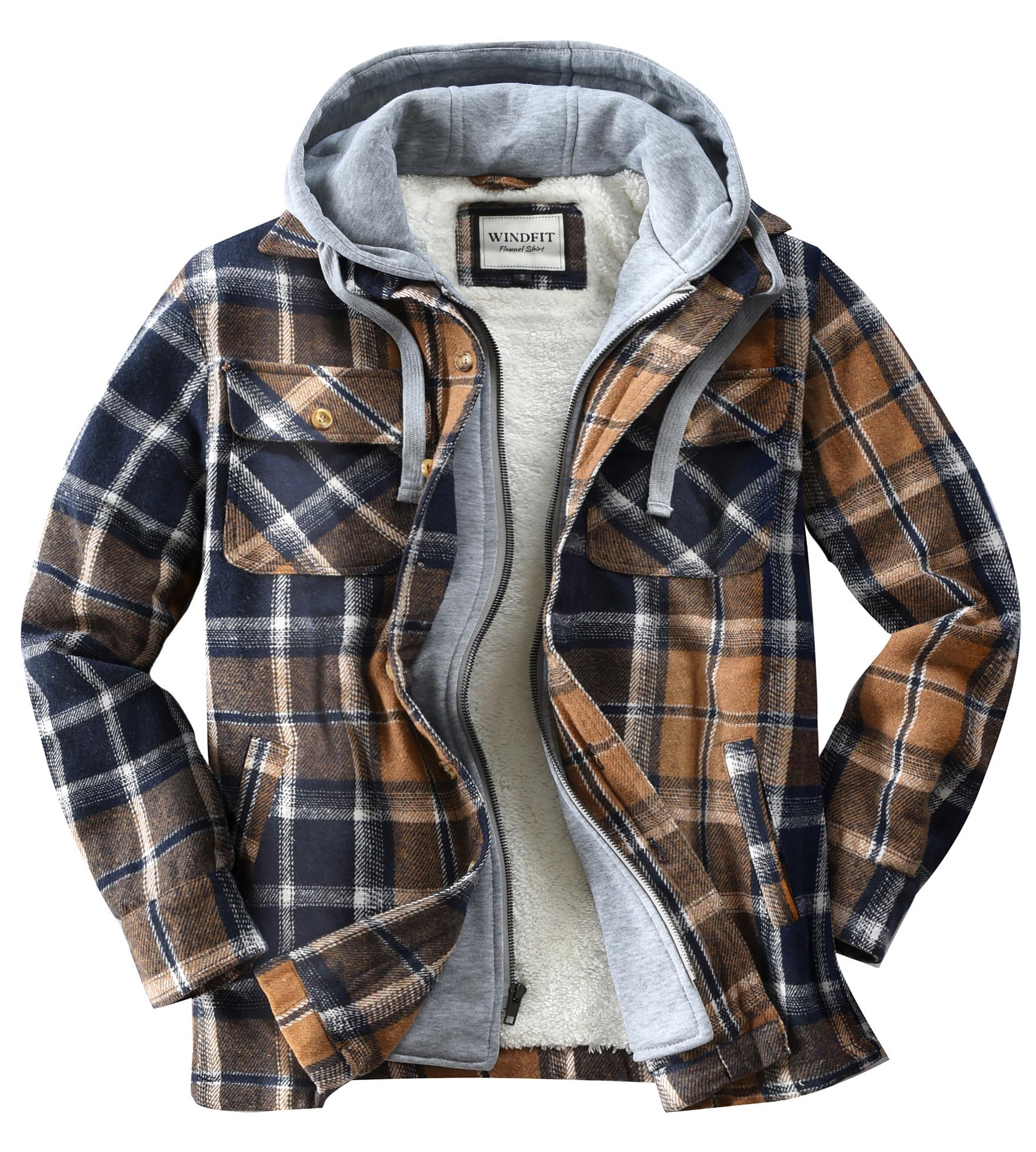 Men's Maple Hooded Flannel Shirt Jacket