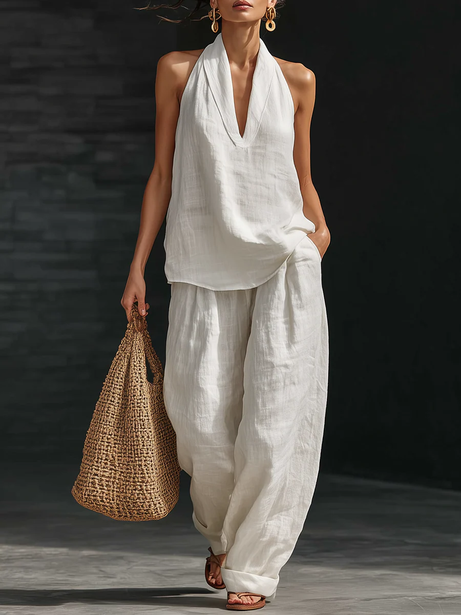 Free Shipping Today - Cozy Minimalist Two-piece Linen Set
