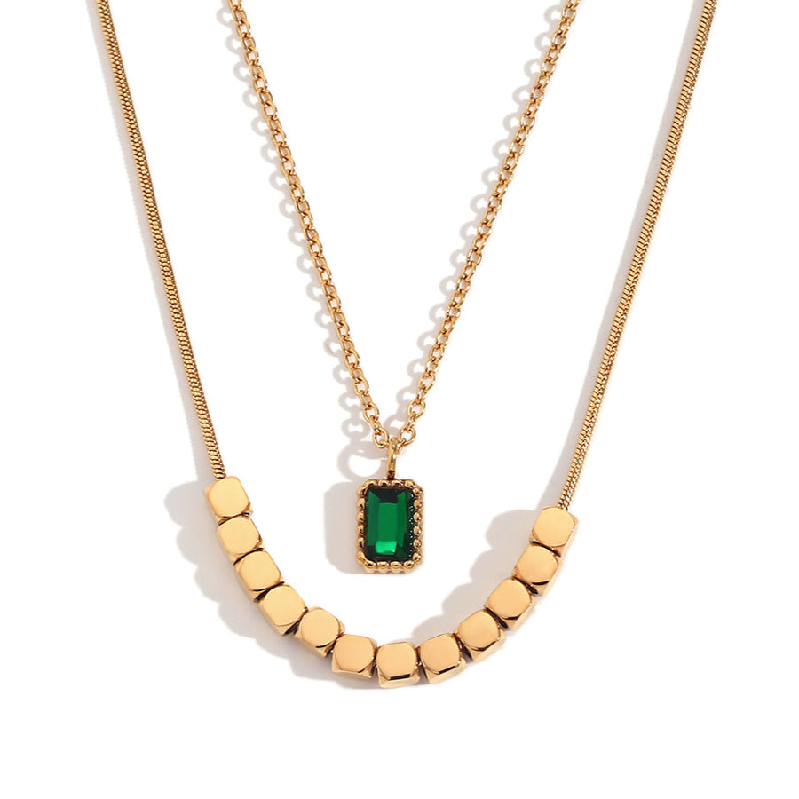 Double Layered Emerald Necklace