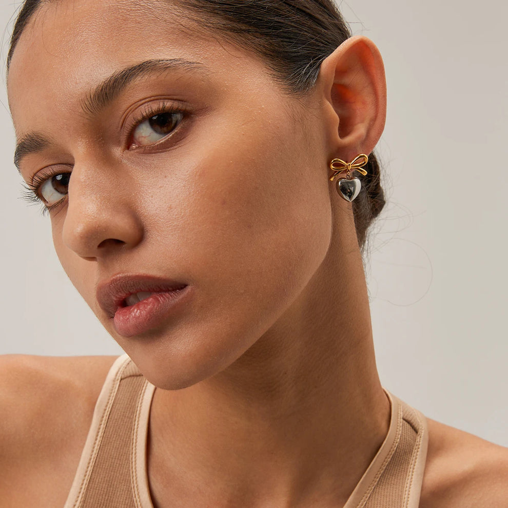 Bi-Metal Bow Affair Earrings