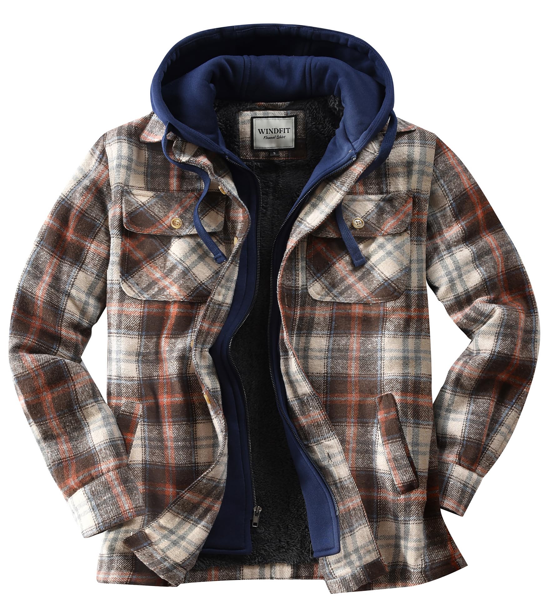 Men's Maple Hooded Flannel Shirt Jacket