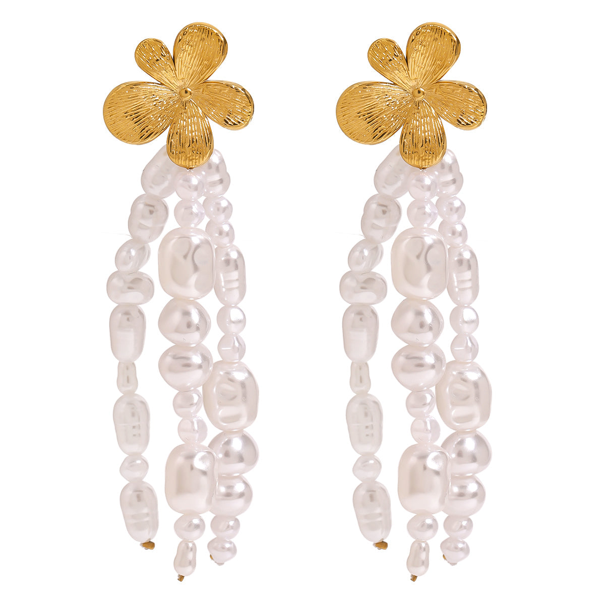 Petal Pearl Drop Earrings