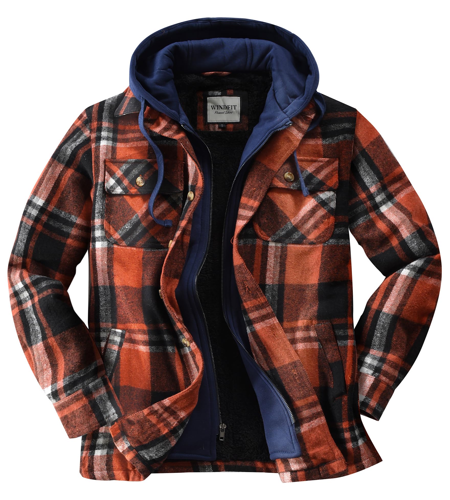 Men's Maple Hooded Flannel Shirt Jacket