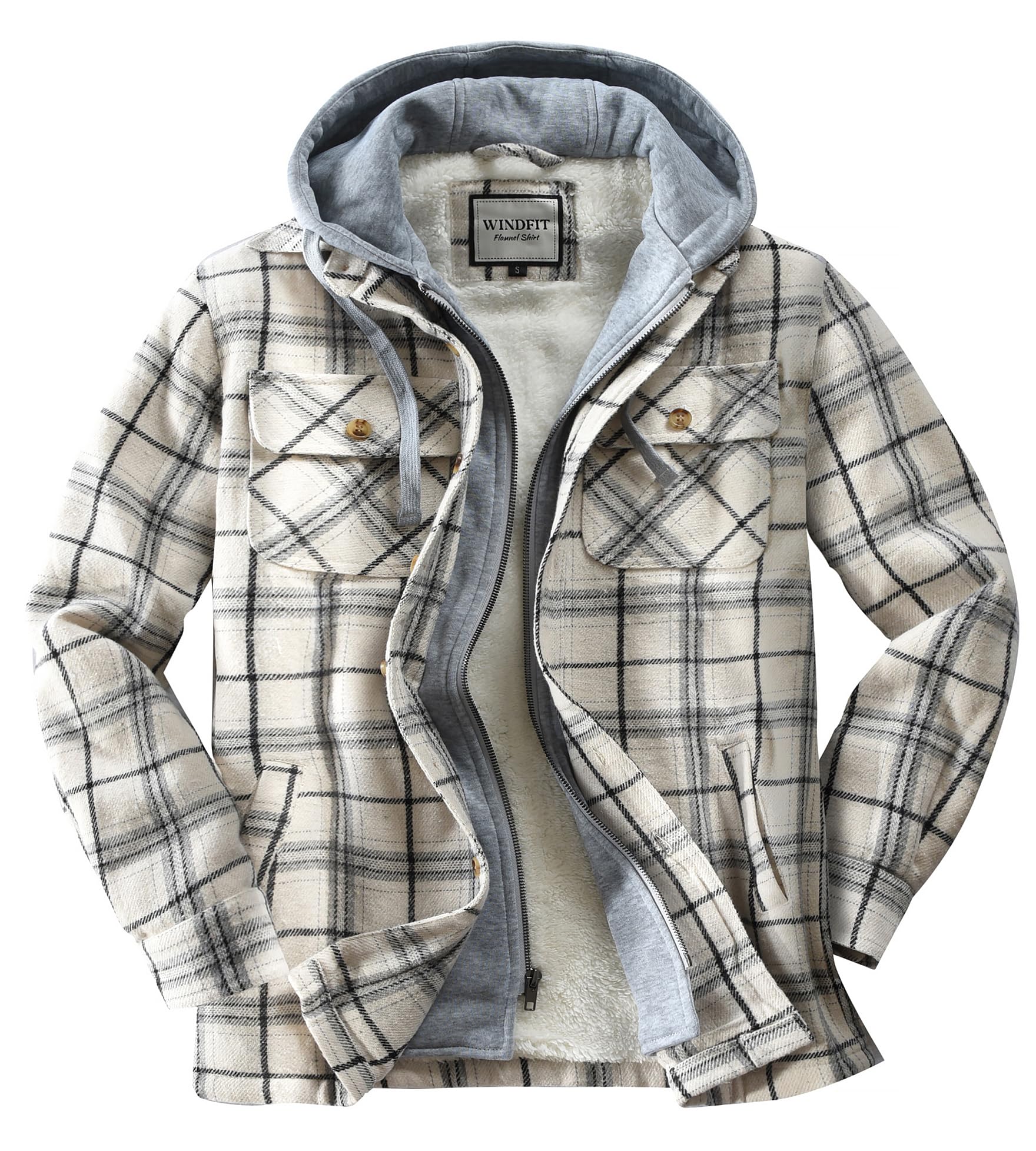 Men's Maple Hooded Flannel Shirt Jacket