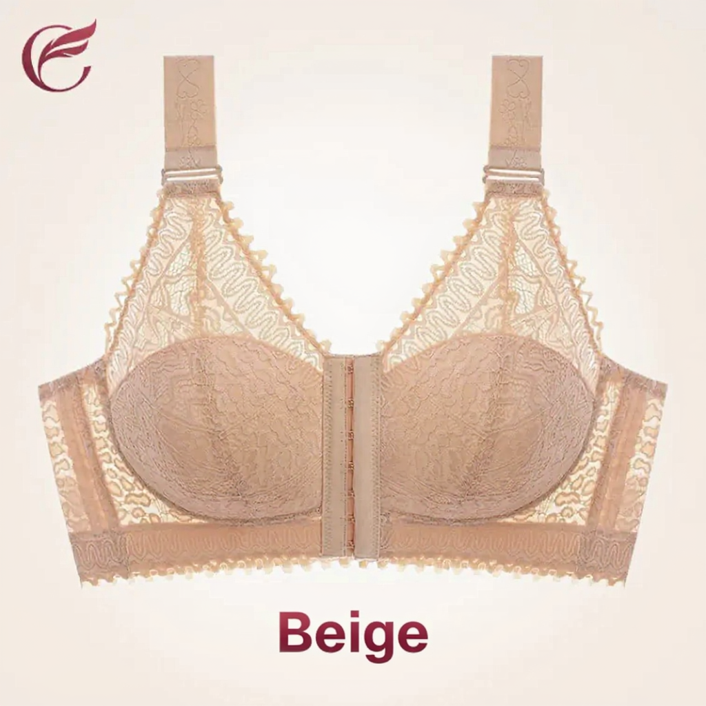 Full Bust Support Front Buckle Lace Bra