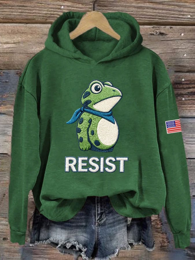 Women's Resist Frog Print Casual Sweatshirt