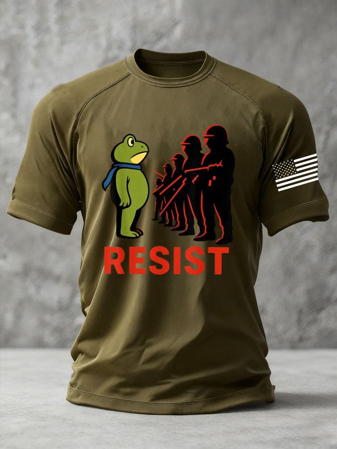 Men's Resist Frog Print Casual T-shirt