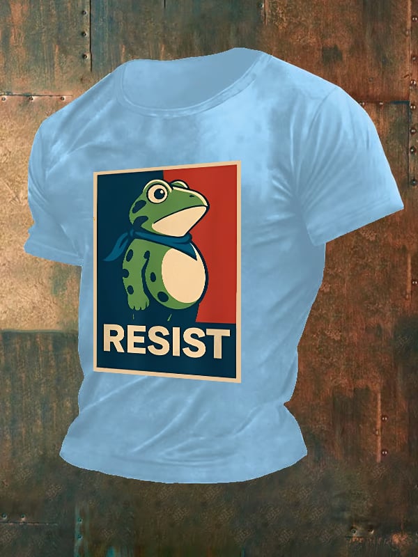 Men's Portland Frog Art resist Print Casual T-Shirt