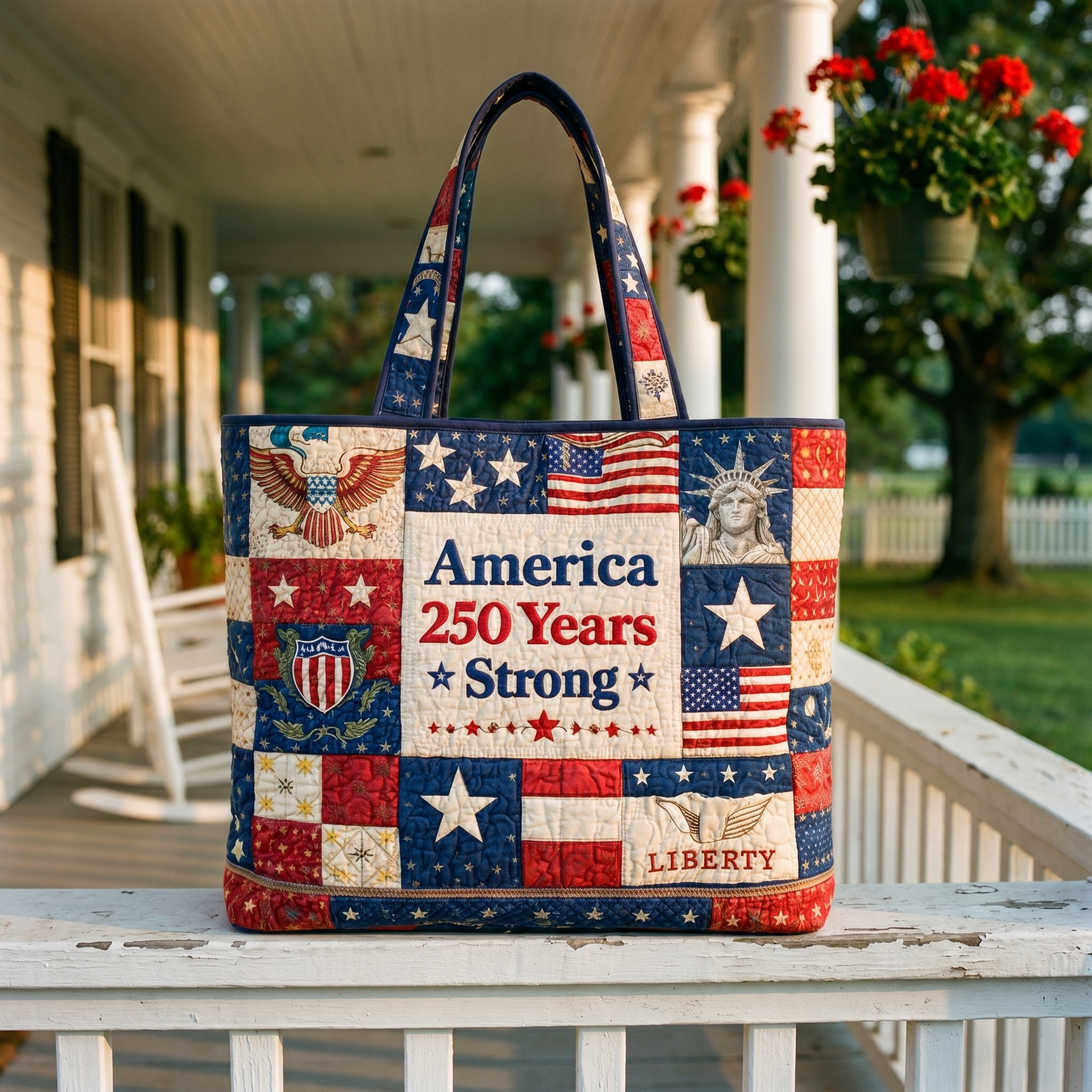 🔥Last Day Sale 49% -Patriotic Quilted Tote Bag — America's 250th Anniversary