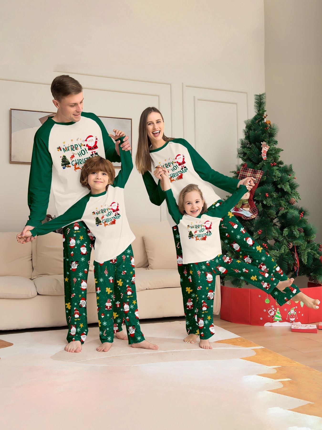 Green Holiday Matching Family Christmas Pajamas | Adults, Kids & Dog Pajamas