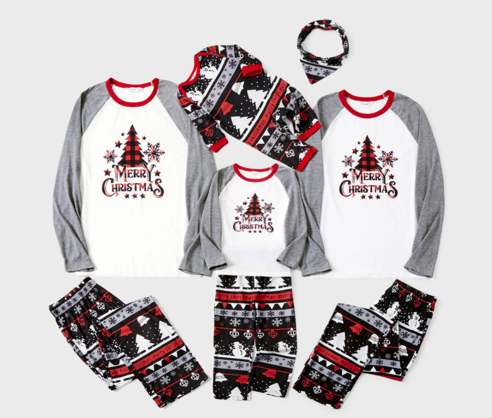 Gray and white Christmas tree truck Matching Family Christmas Pajamas