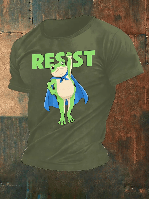 Men's  Portland Frog Art Print Casual T-Shirt