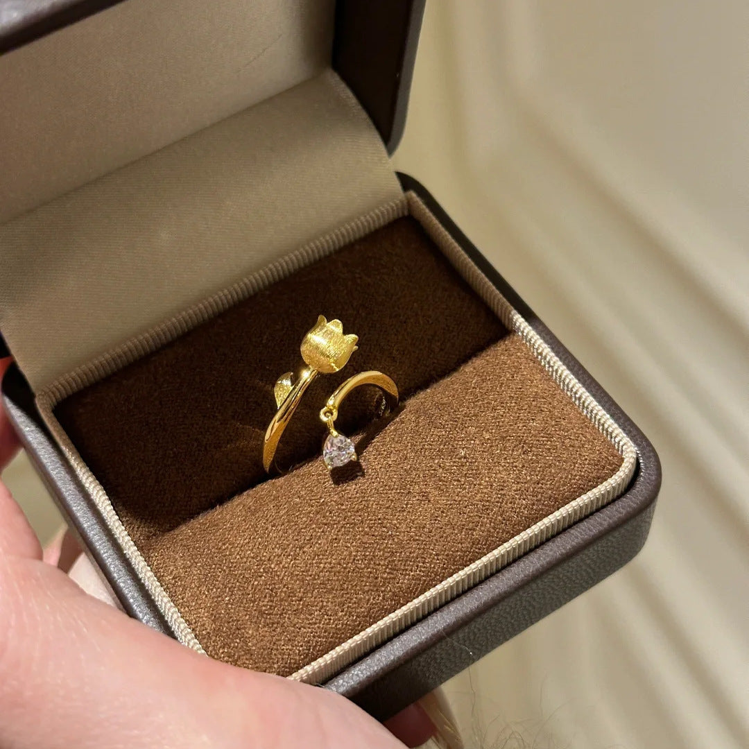 Lily of the Valley Droplet-Shaped Ring