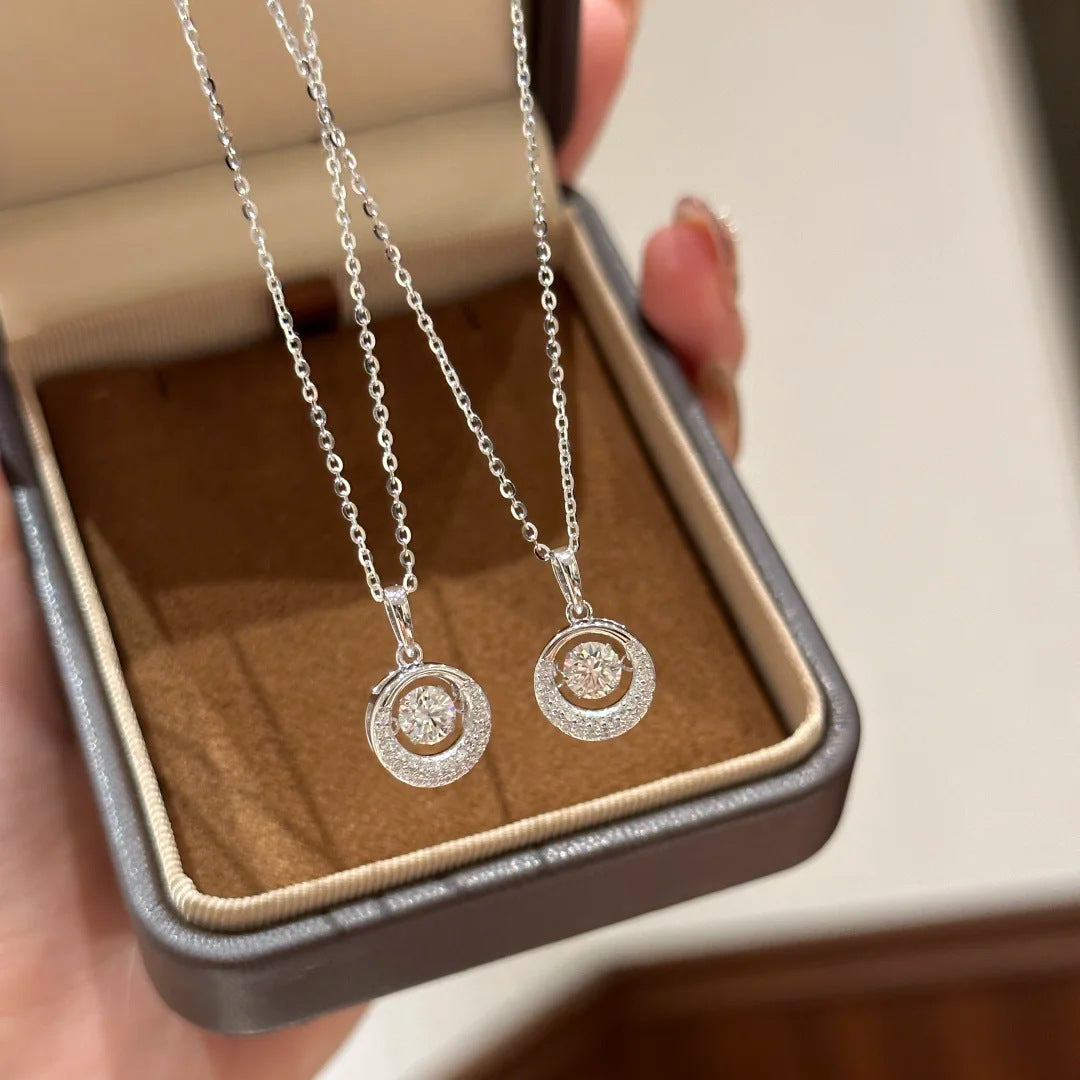Ultra-Sparkling Full-Diamond Star and Moon Necklace