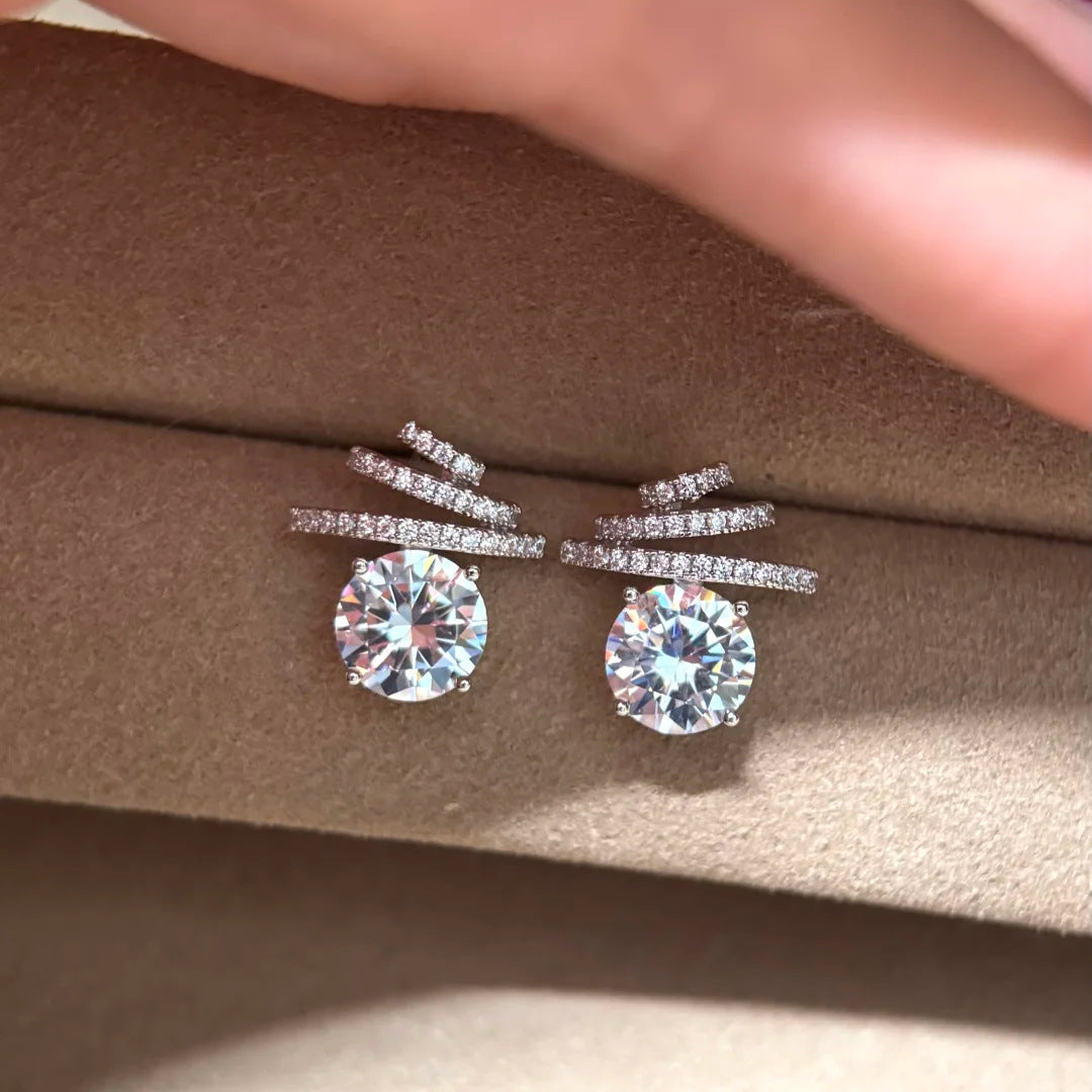 Full-Diamond Clover Earrings