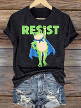 Women's  Portland Frog Art Print Casual T-Shirt